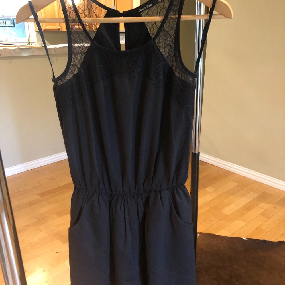 Cute Black Lace Shorts Romper w/ Pockets - Quality! NEVER WORN!